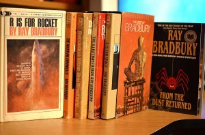 Ray Bradbury books - R is for Rocket, The Martian Chronicles, Dandelion Wine, The Illustrated Man, S is for Space, From the Dust Returned - Photo by Glen Green