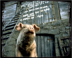 Animal Farm Pig and Barn Wall commandments