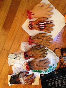 $1 dismembered hands from Dollar Store - jazzed up