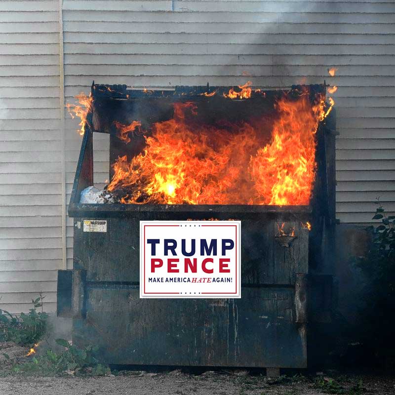 Donald Trump Dumpster Fire aka Trumpster Fire