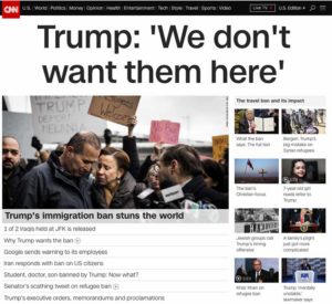 CNN Headline: Trump, "We don't want them here"