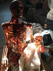 Skeleton corpse with babydoll homemade Halloween prop