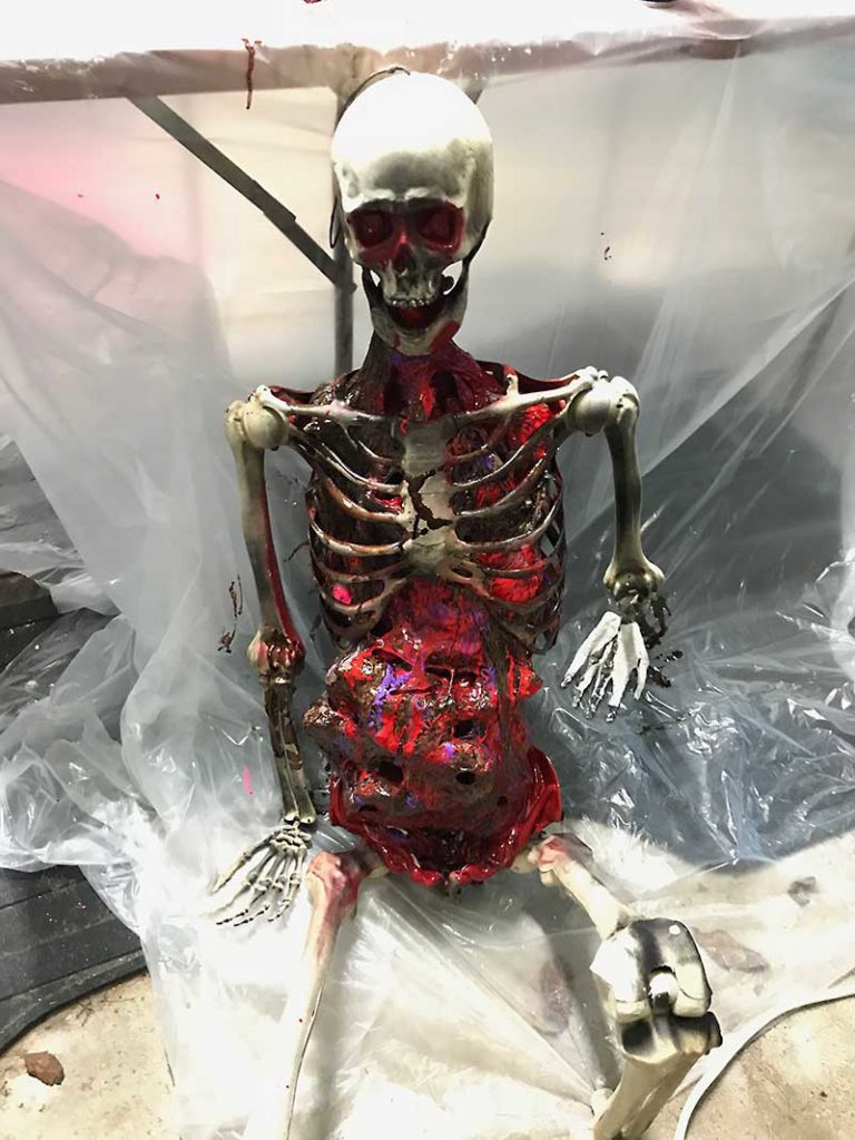 Corpsing a skeleton > Drying guts