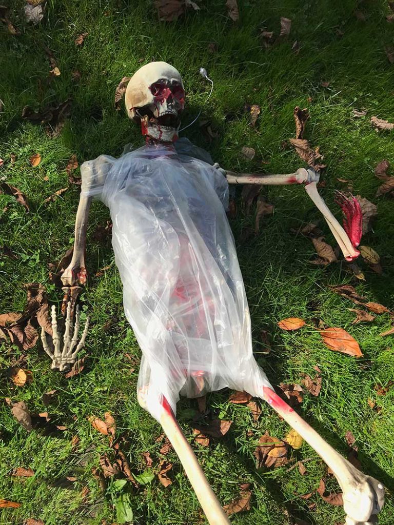Corpsing a skeleton > Plastic wrapped torso