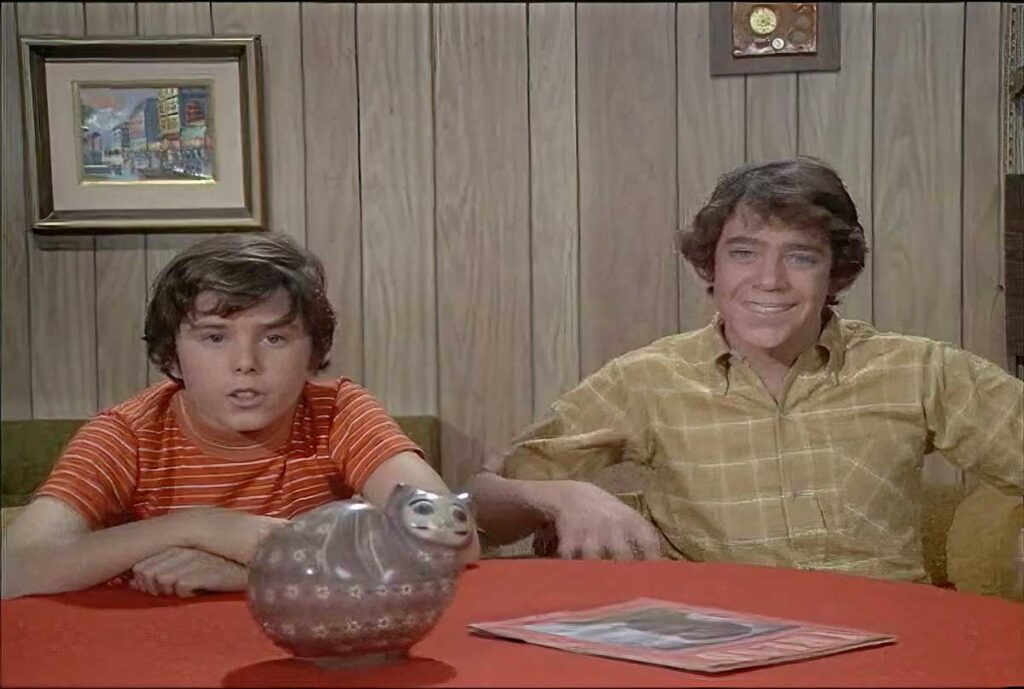 Peter and Greg Brady watching TV, in the Brady Bunch episode, "The Liberation of Marcia Brady".