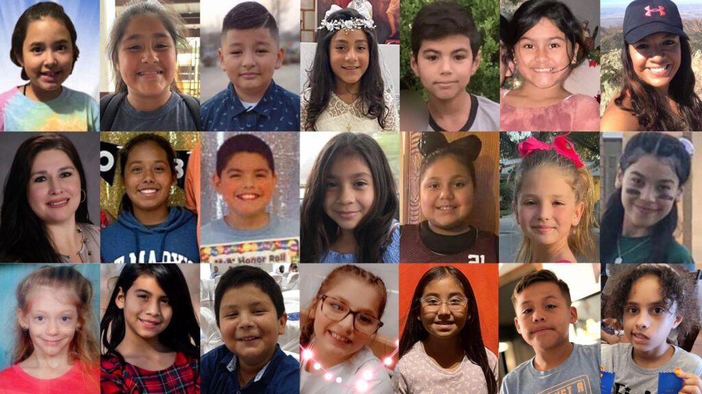 The faces of those killed this week in the Uvalde, Texas school shooting. 